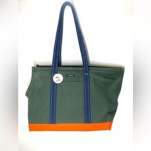 Wagwear Sturdy Small Pet Carrier Green Blue &orange , Boat Canvas Handles Strap